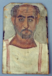 Mumieportrett av en mann, ca. 250-300 e.Kr.